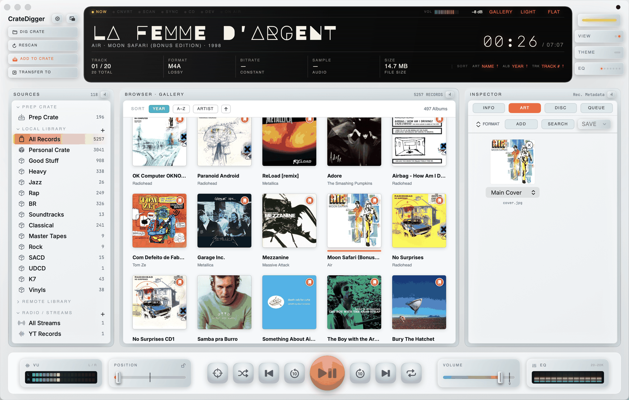 CrateDigger album artwork inspector and viewer