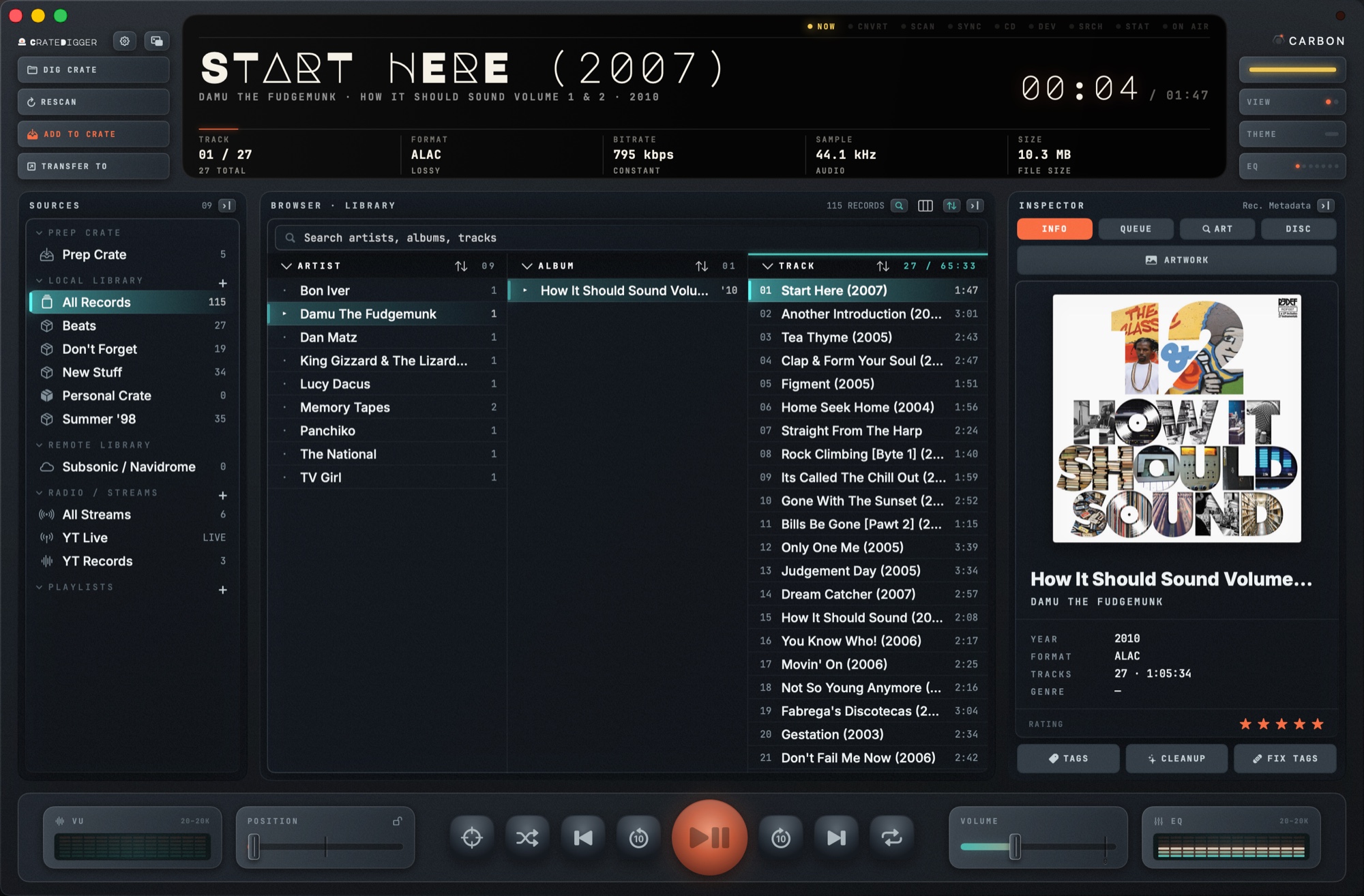 CrateDigger Interface Screenshot