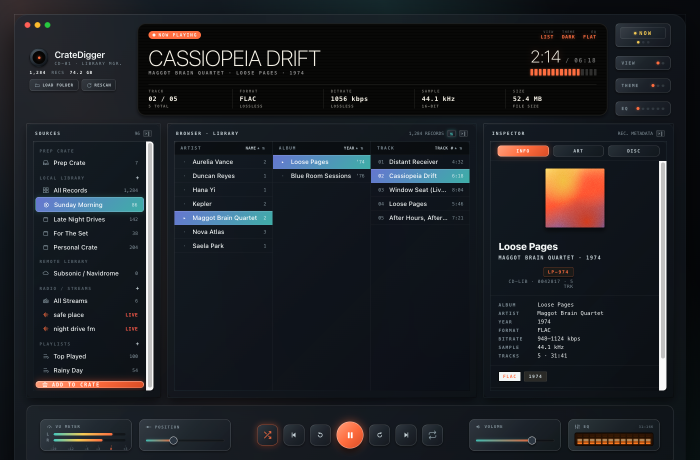 CrateDigger Interface Screenshot